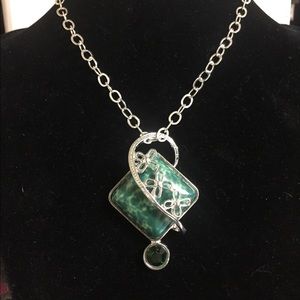 Silver and Natural stone necklace